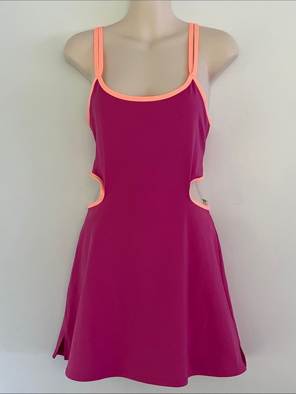 Free People One More Serve Cutout Athletic Dress Dragonfruit Color Combo Medium - Picture 4 of 11